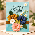 "Grateful for You" Turquoise Bouquet Card