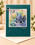 "Hello" Teal Watercolor Card